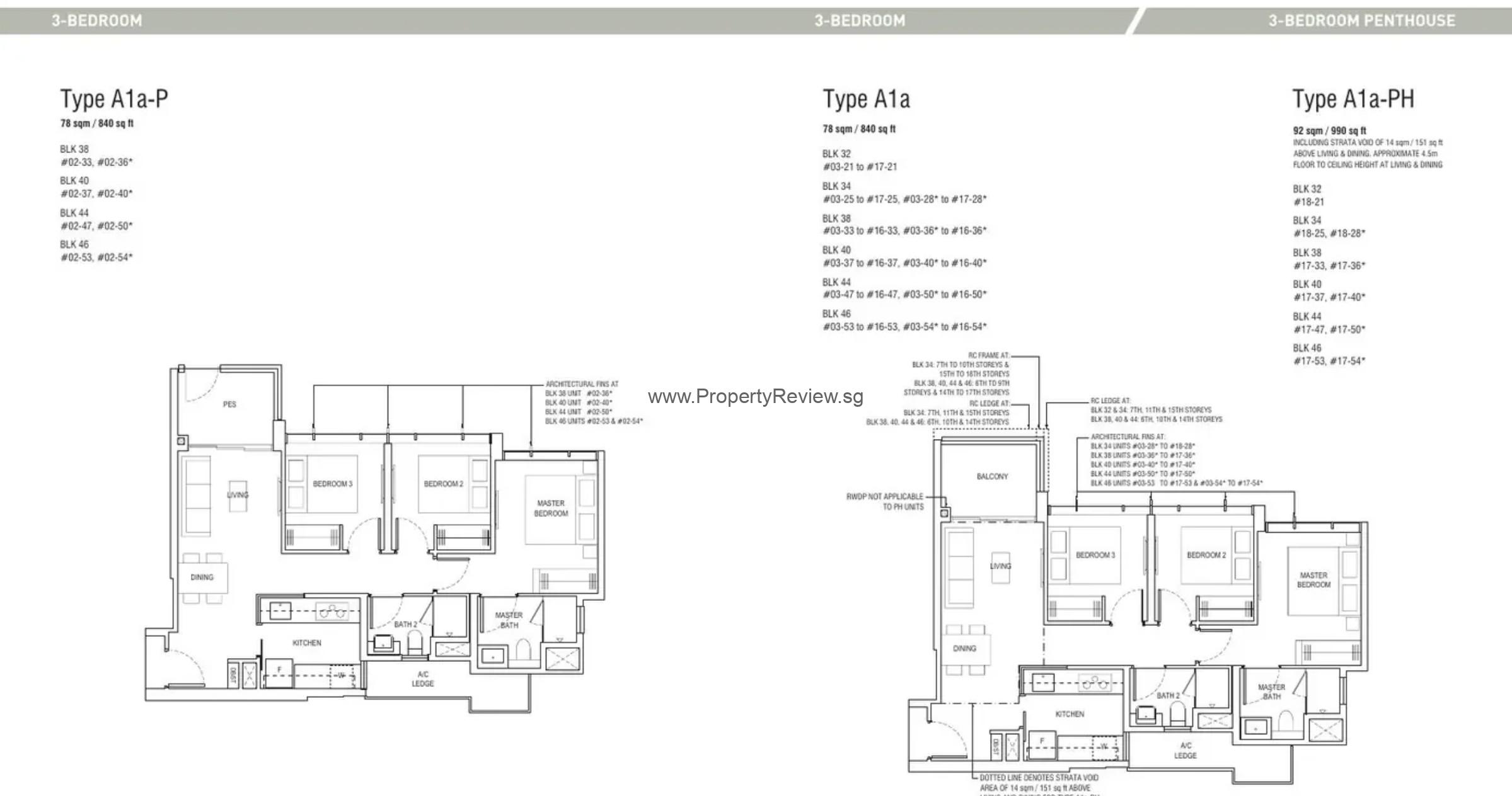 Wynwood Grand EC 5 Piermont Grand — 3-Bedroom (CDL reference layout, not Wynwood Grand).