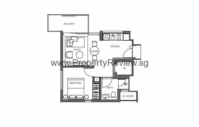 1 Bedroom Floor Plan