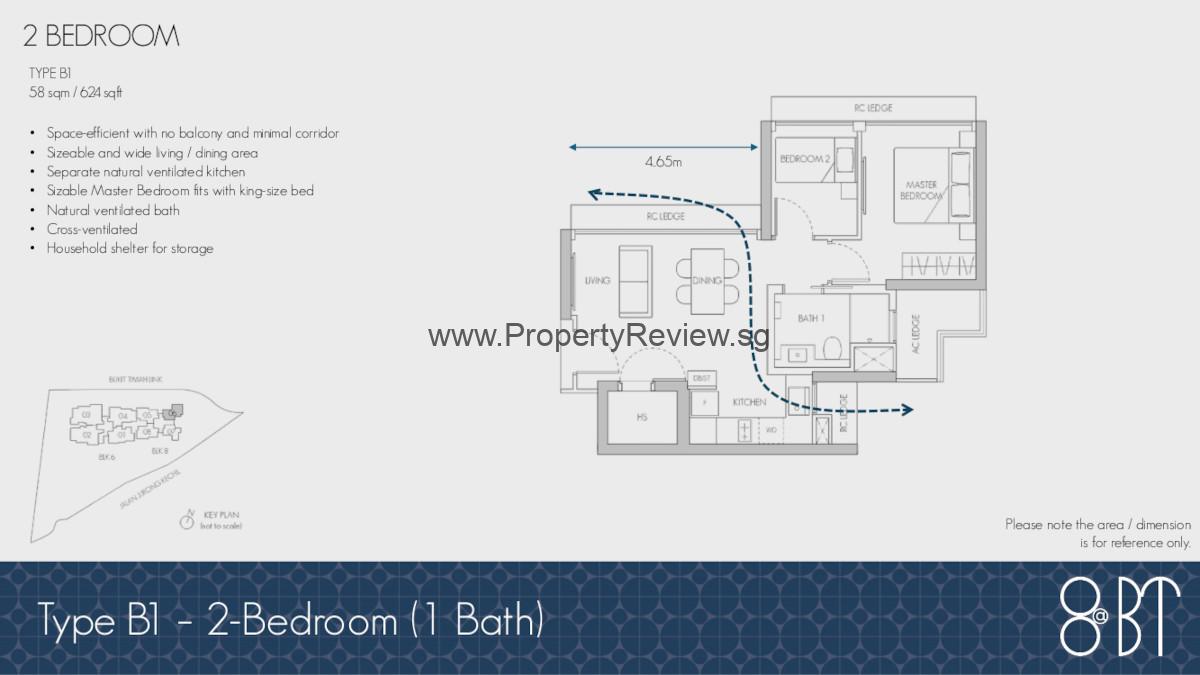 8@BT 2 Bedroom Floor Plan