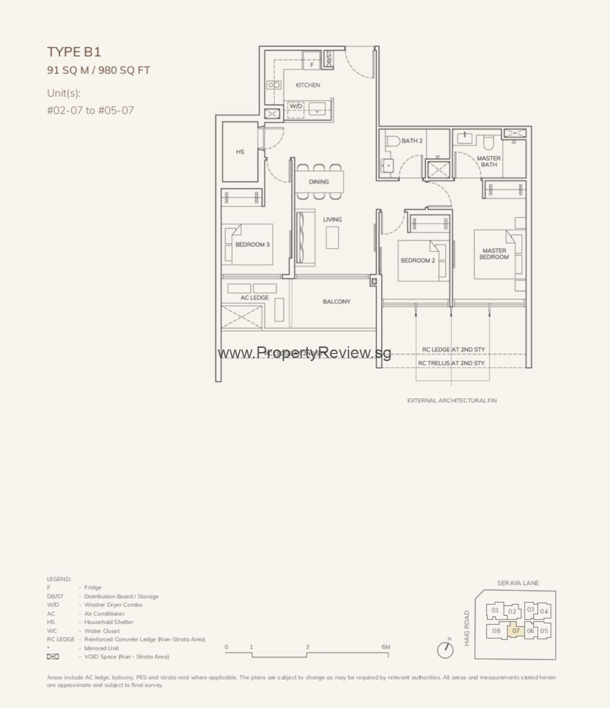 Ardor Residence 3 Bedrooms Floor Plan