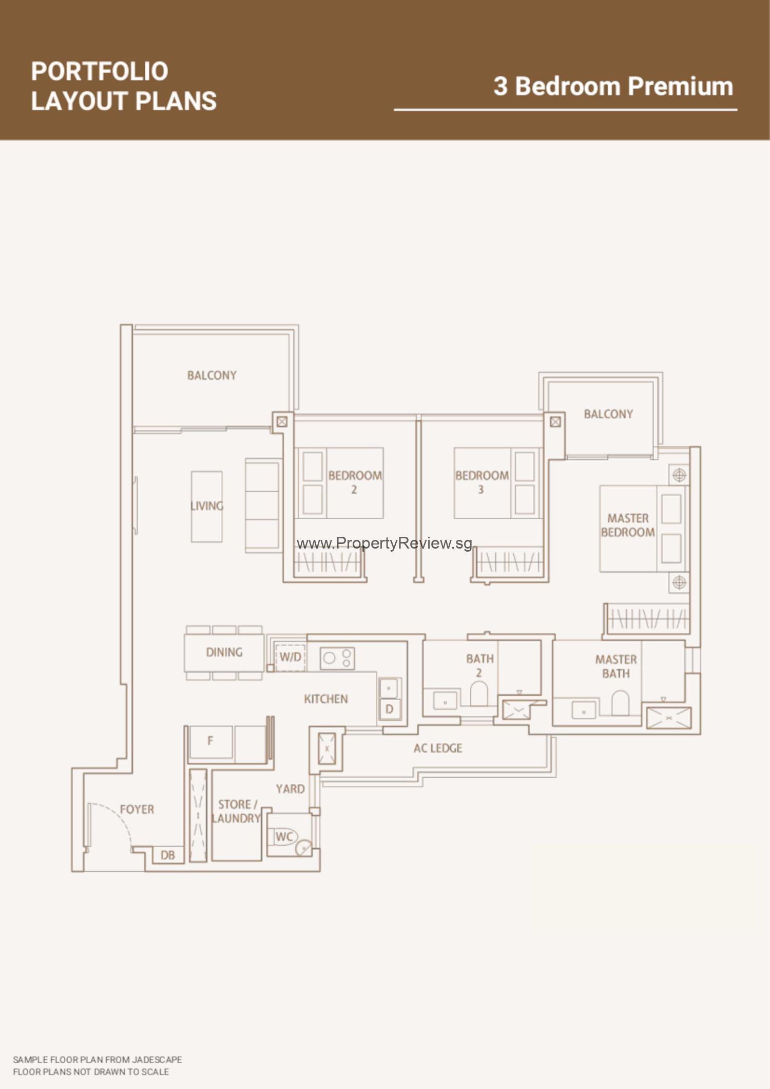 Bloomsbury Residences 3 Bedrooms Floor Plan