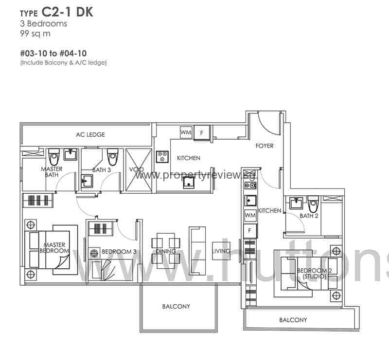 The Bently Residences 7 C2 1 DK 3 Bedrooms