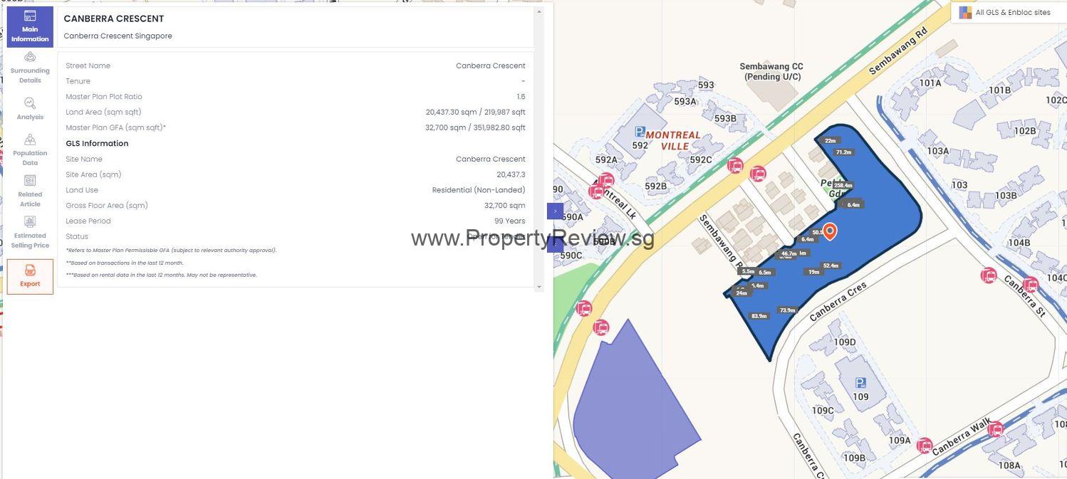URA launched Tender for De Souza Avenue and Canberra Crescent GLS Site 2 Canberra Crescent Site