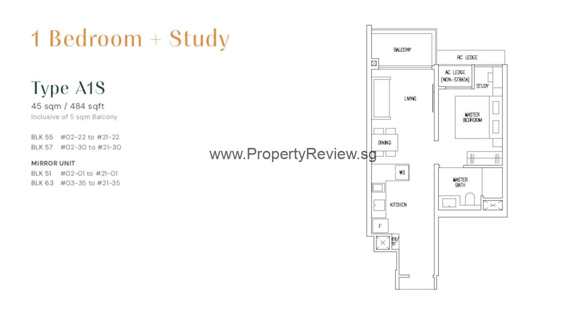 Emerald of Kating 1+1 Floor Plan