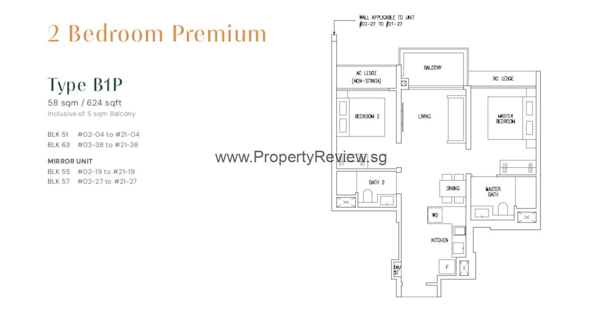 Emerald of Kating 2 Bedrooms Floor Plan