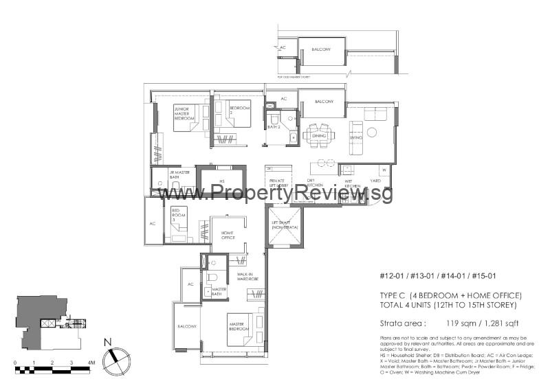 Enchante 3 Bedrooms Floor Plan Type C