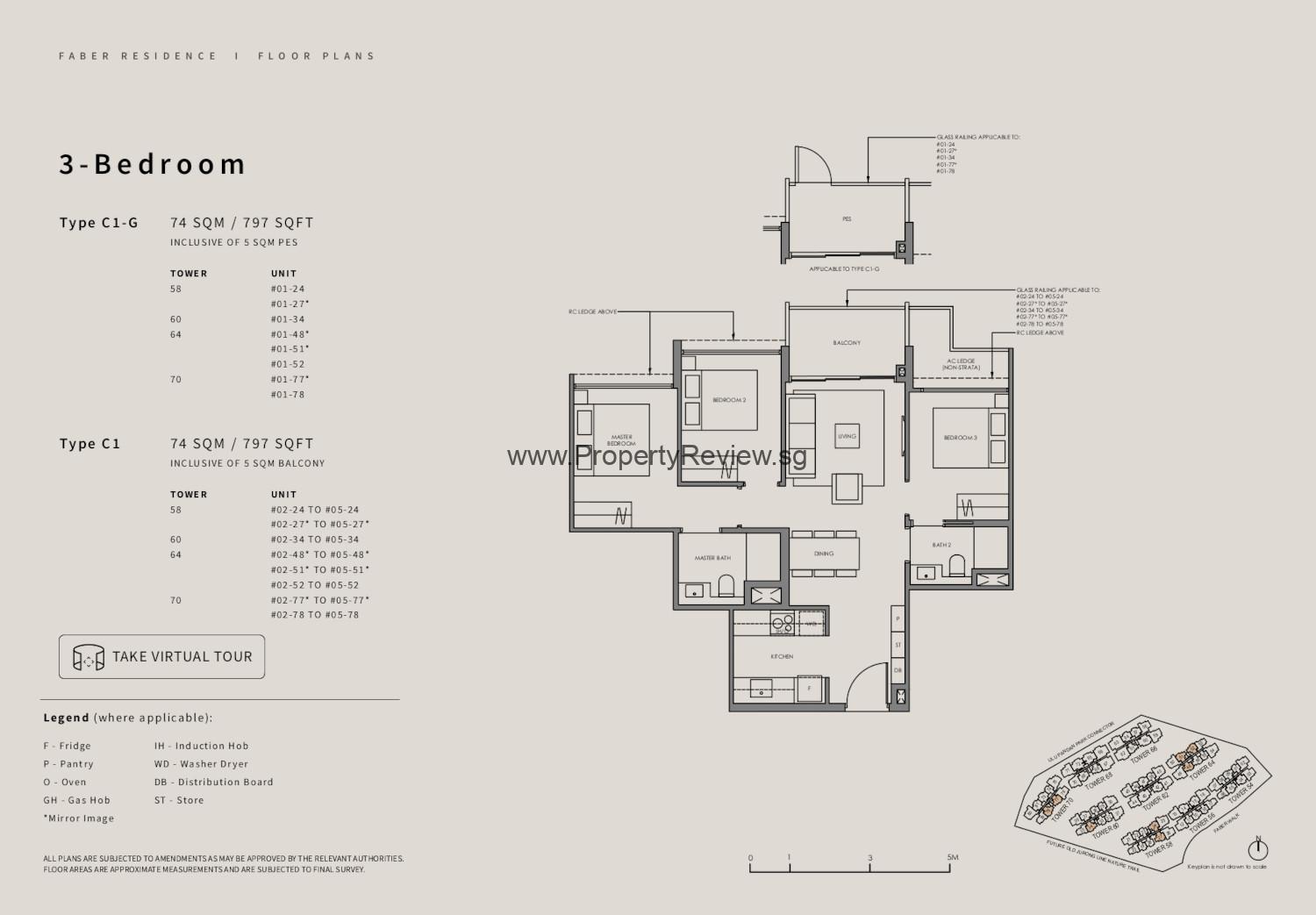 Faber Residences 3 Bedrooms Floor Plan
