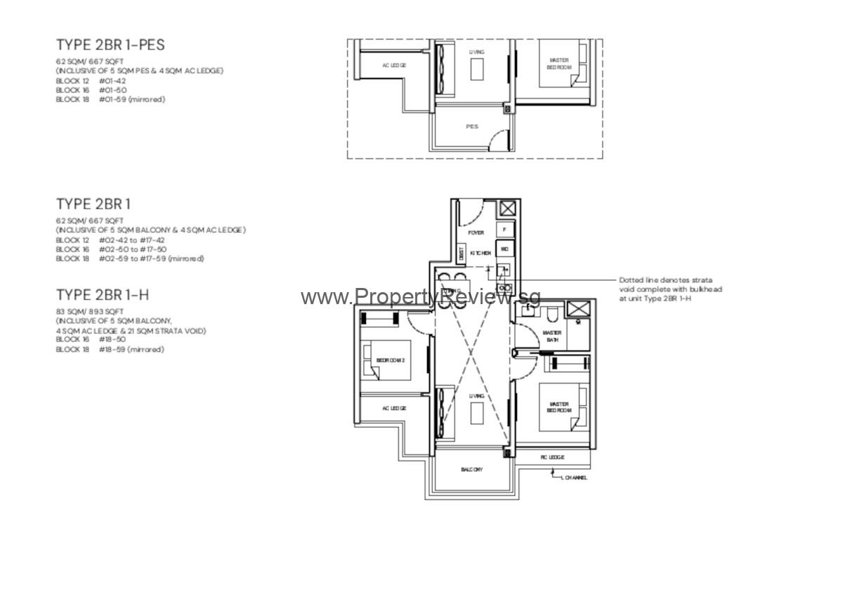 Grand Dunman 2 Bedrooms Floor Plan