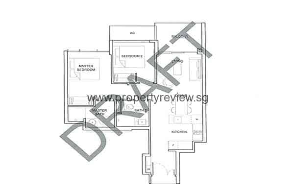High Park Residences Floor-Plan 2 Bedrooms