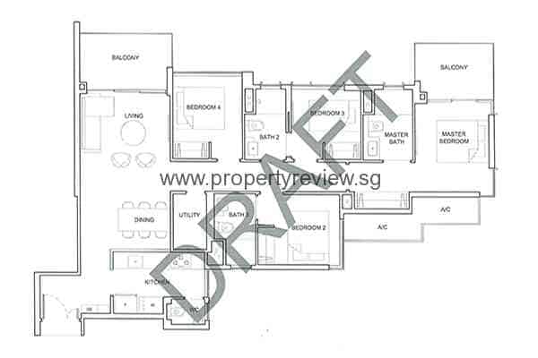 High Park Residences Floor-Plan 4 Bedrooms