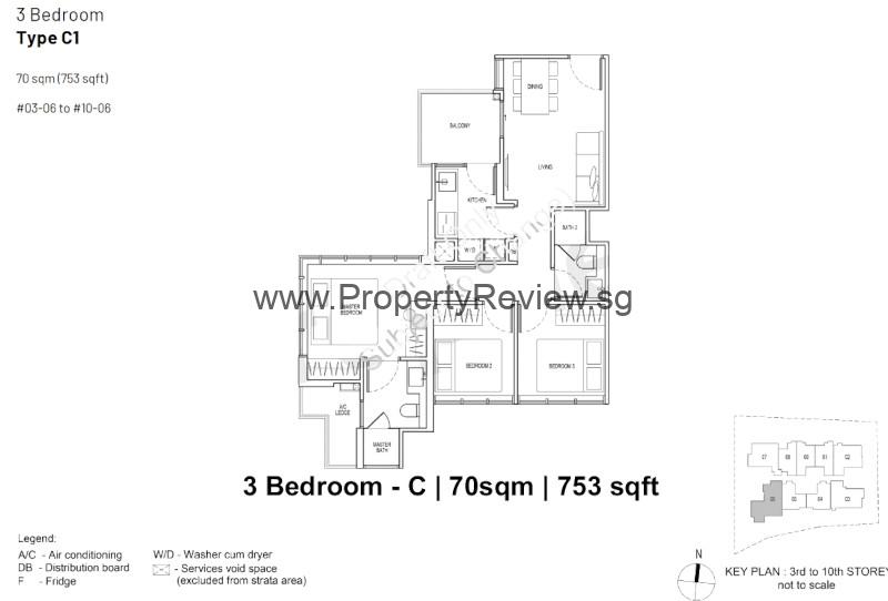 Hill House 3 bedroom floor plan