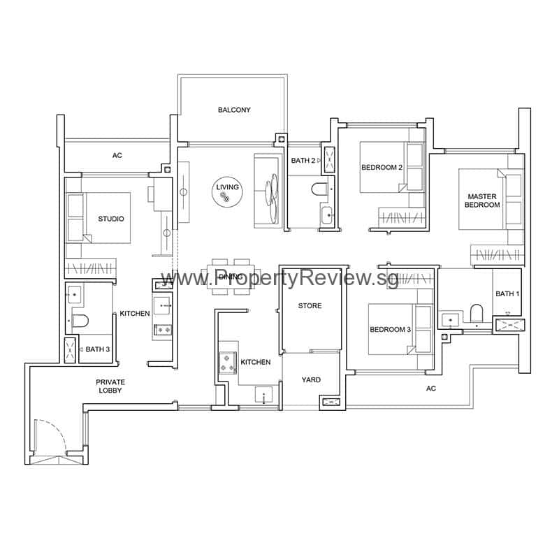 4 Bedrooms Floor Plan