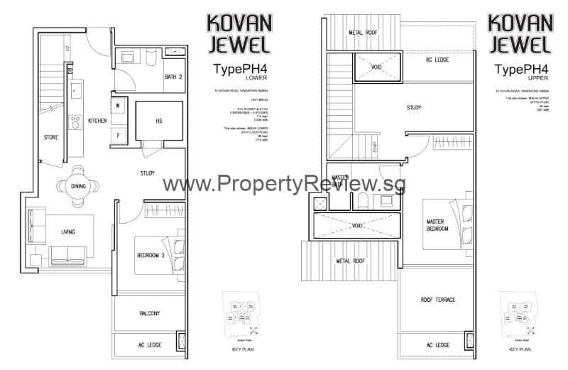 Kovan Jewel 2 Bedrooms Penthouse Floor Plan