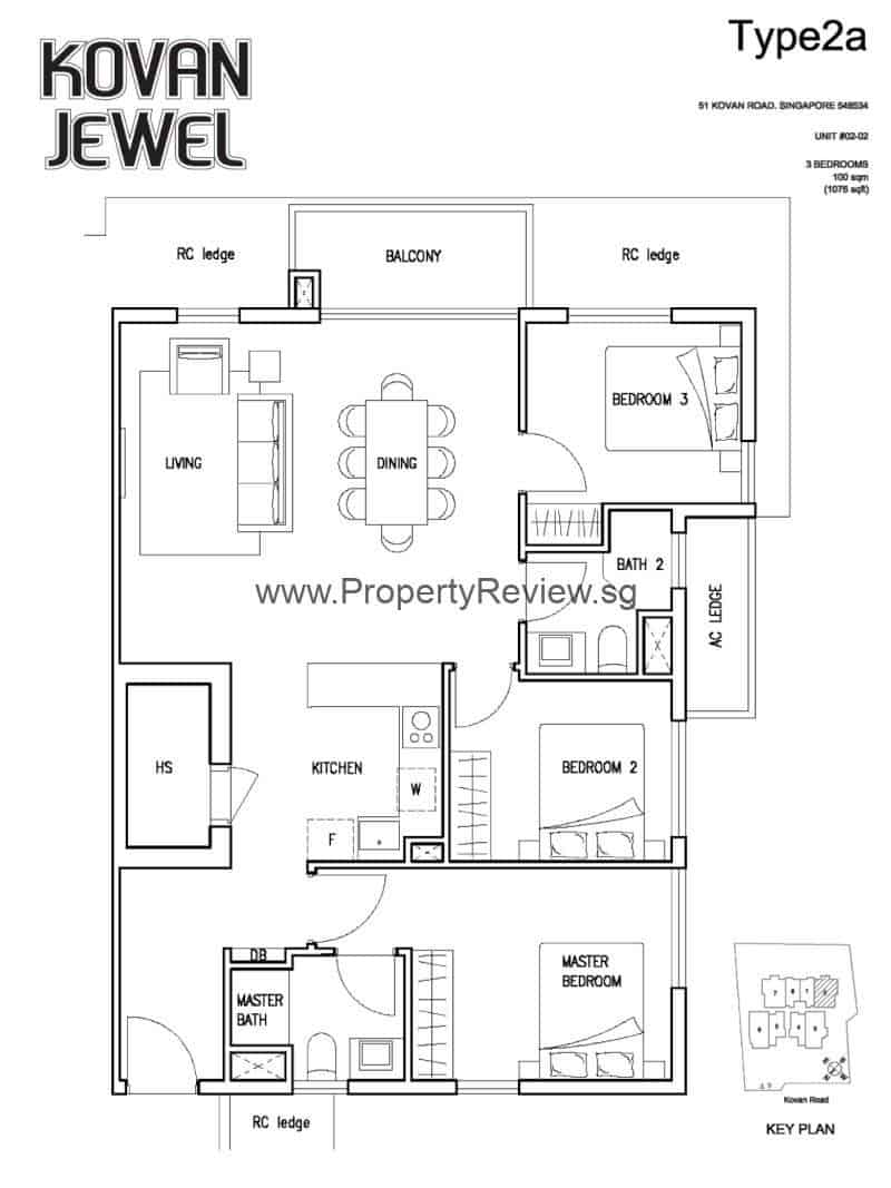 Kovan Jewel 8 Kovan Jewel 3 Bedroom Floor Plan