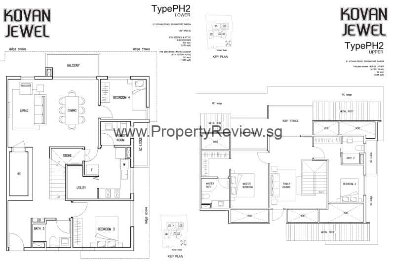 Kovan Jewel 9 Kovan Jewel Penthouse Bedroom Floor Plan