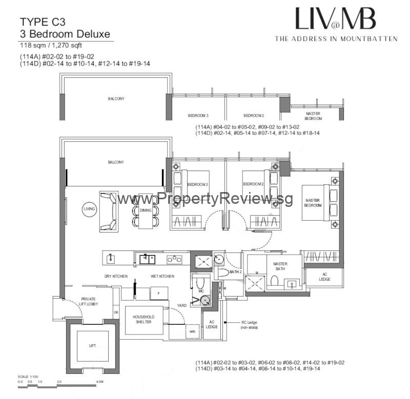 LIV @ MB 3 Bedroom Floor Plan