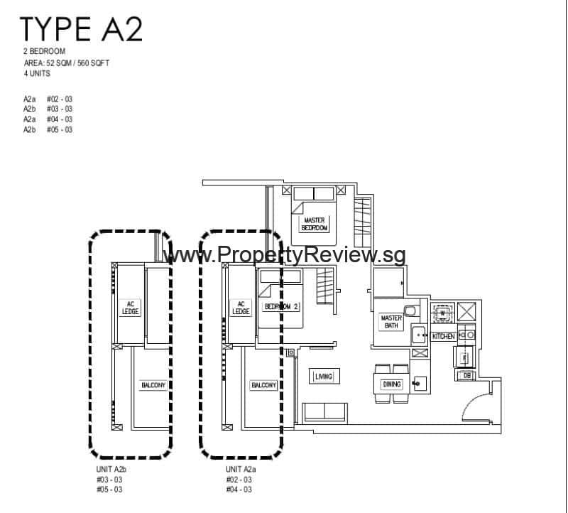 2 Bedrooms - Type A2