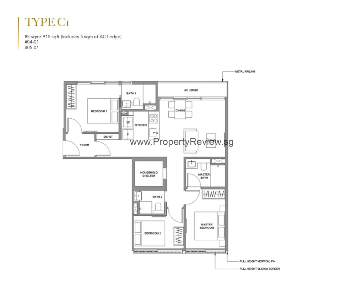 Lavender Residence 11 Lavender Residence 3 bedrooms floor plan