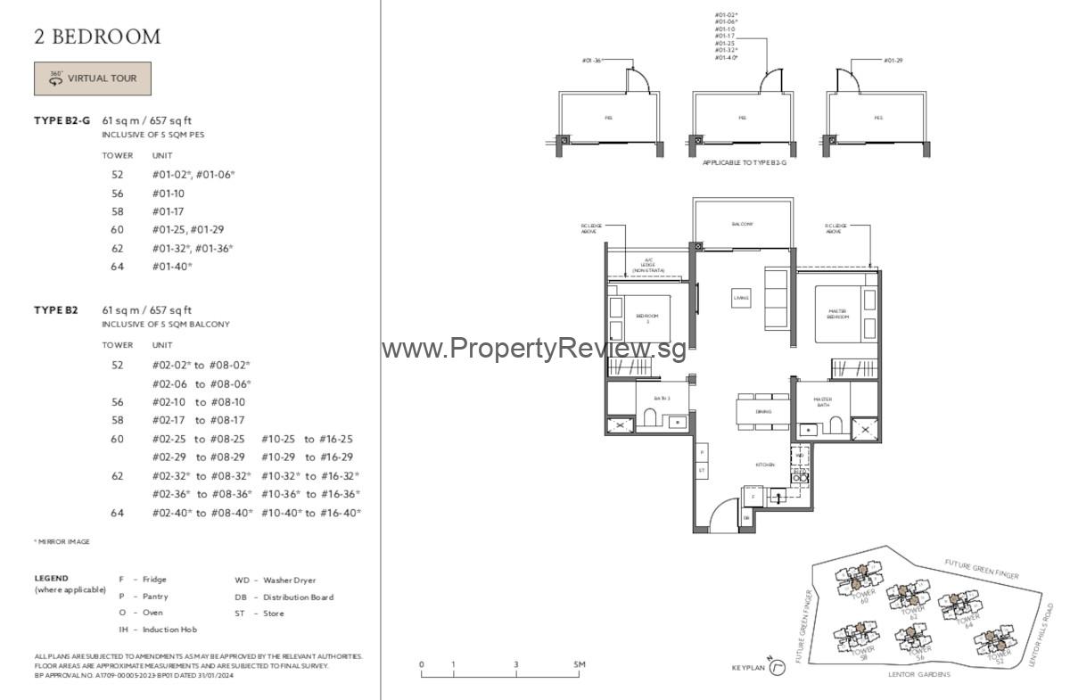 Lentor Mansion 2 Bedrooms Floor Plan