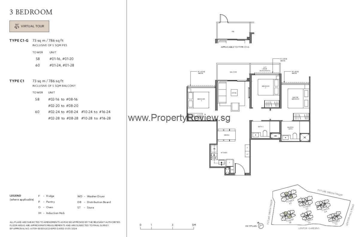 Lentor Mansion 3 Bedrooms Floor Plan