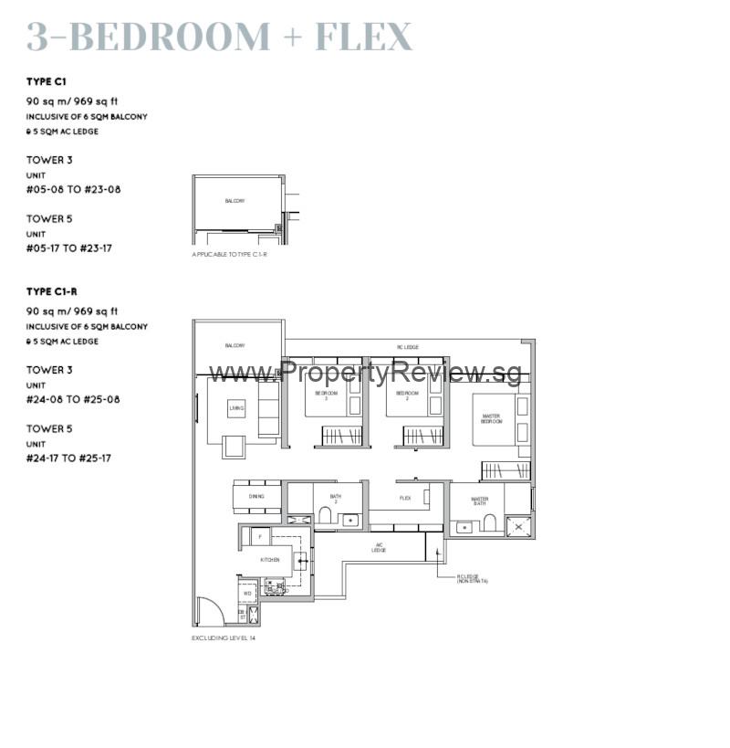 Lentor Modern 3 Bedrooms Floor Plan