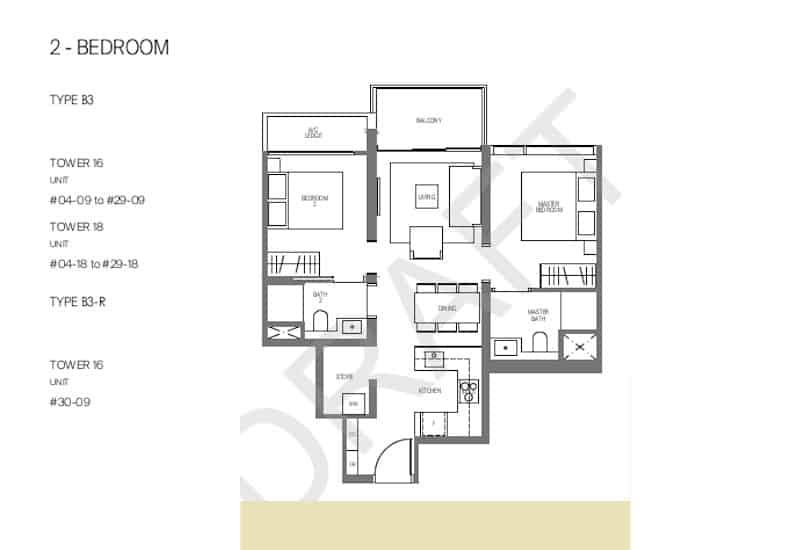 Midtown Modern 2 Bedrooms Floor Plan