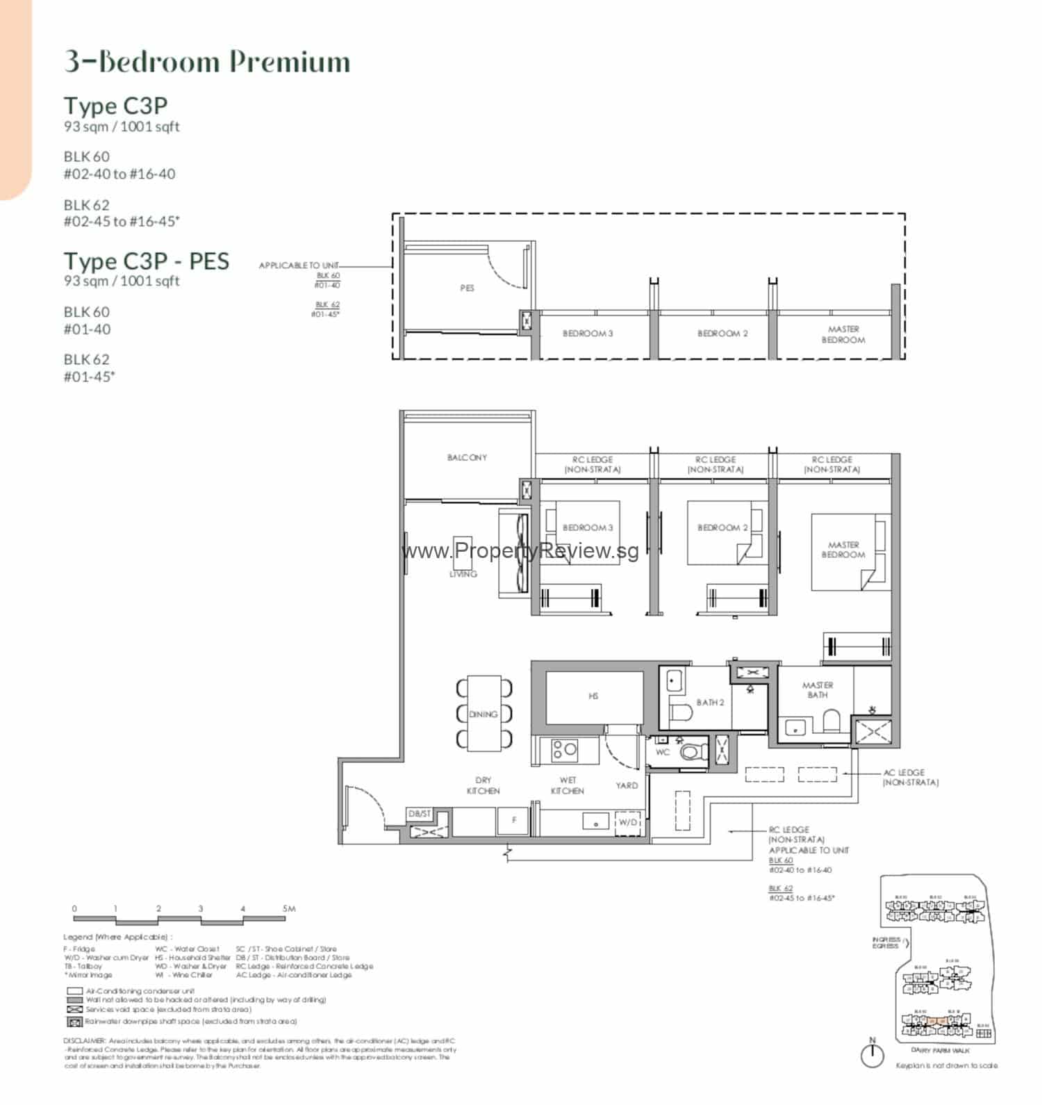 Narra Residences 3 Bedrooms Floor Plan