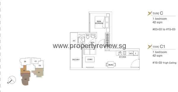 Neem Tree 1 Bedroom Floor Plan