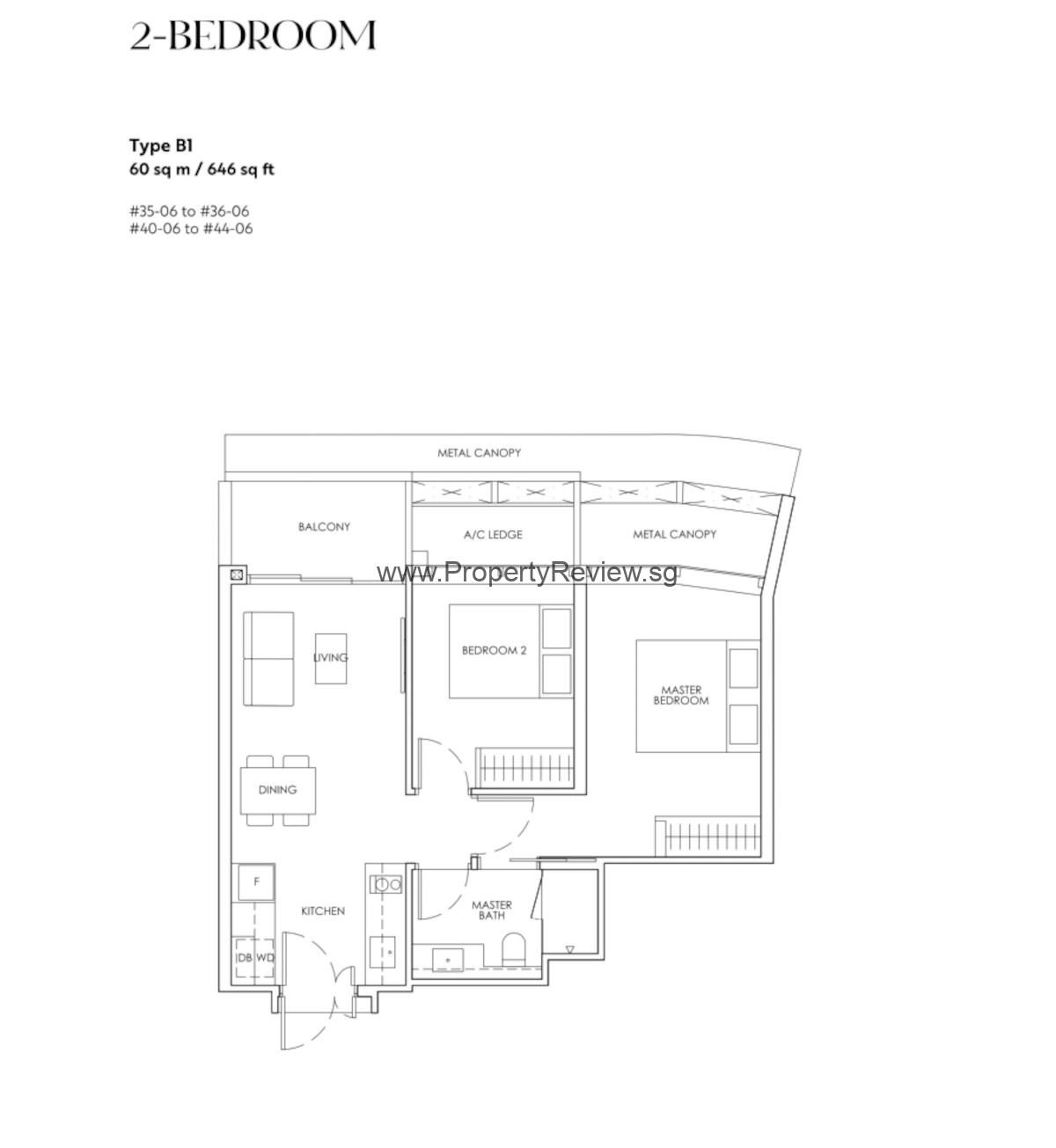 Newport Residences 2 Bedroom Floor Plan