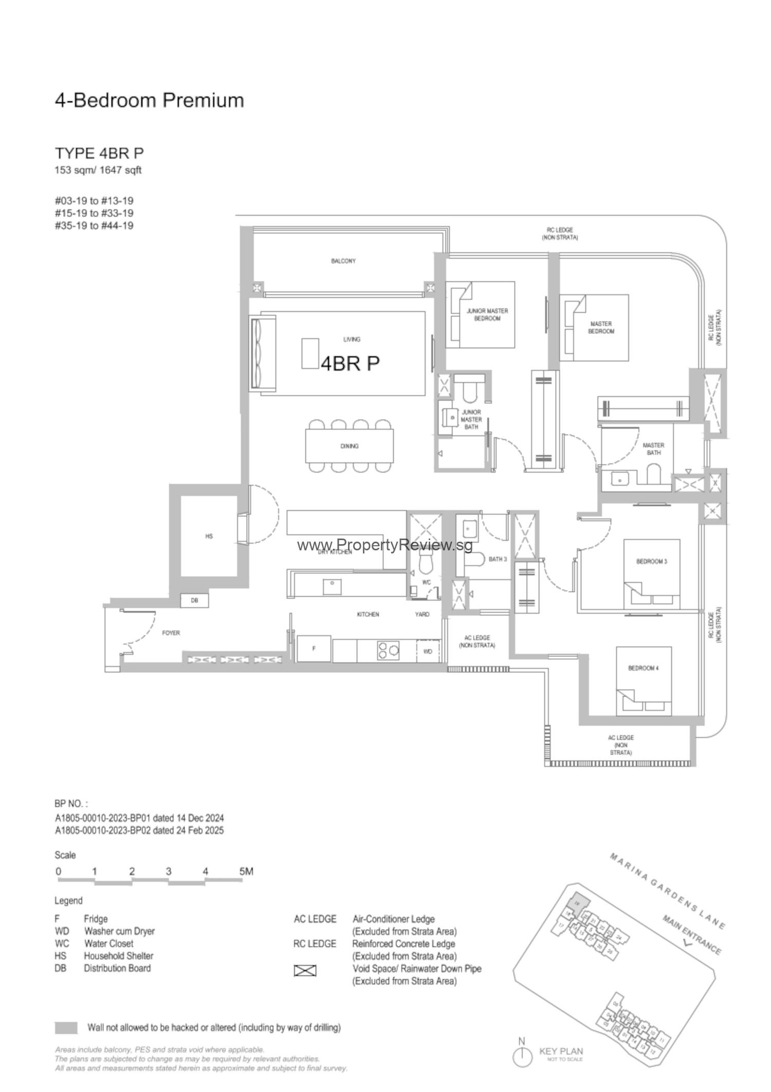 One Marina Gardens 4 Bedrooms Floor Plan