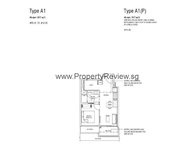 One North Eden 1 Bedroom Floor Plan