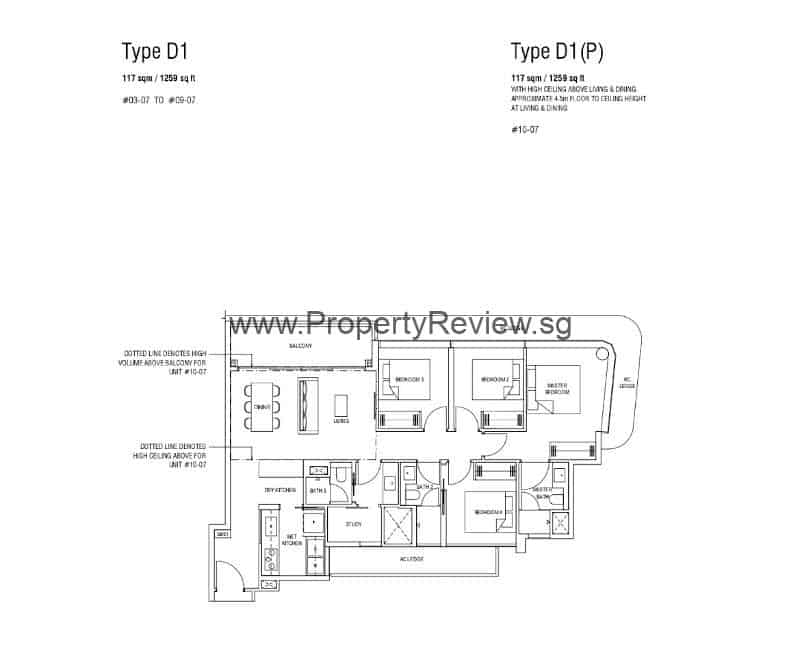 One North Eden 11 One North Eden 4 Bedrooms Floor Plan