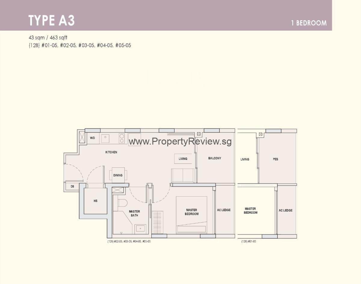 Orchard Sophia 1 Bedroom Floor Plan