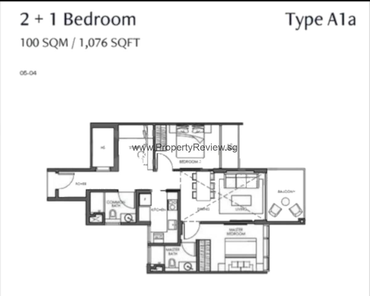 Parq Bella 2+1 Bedrooms Floor Plan