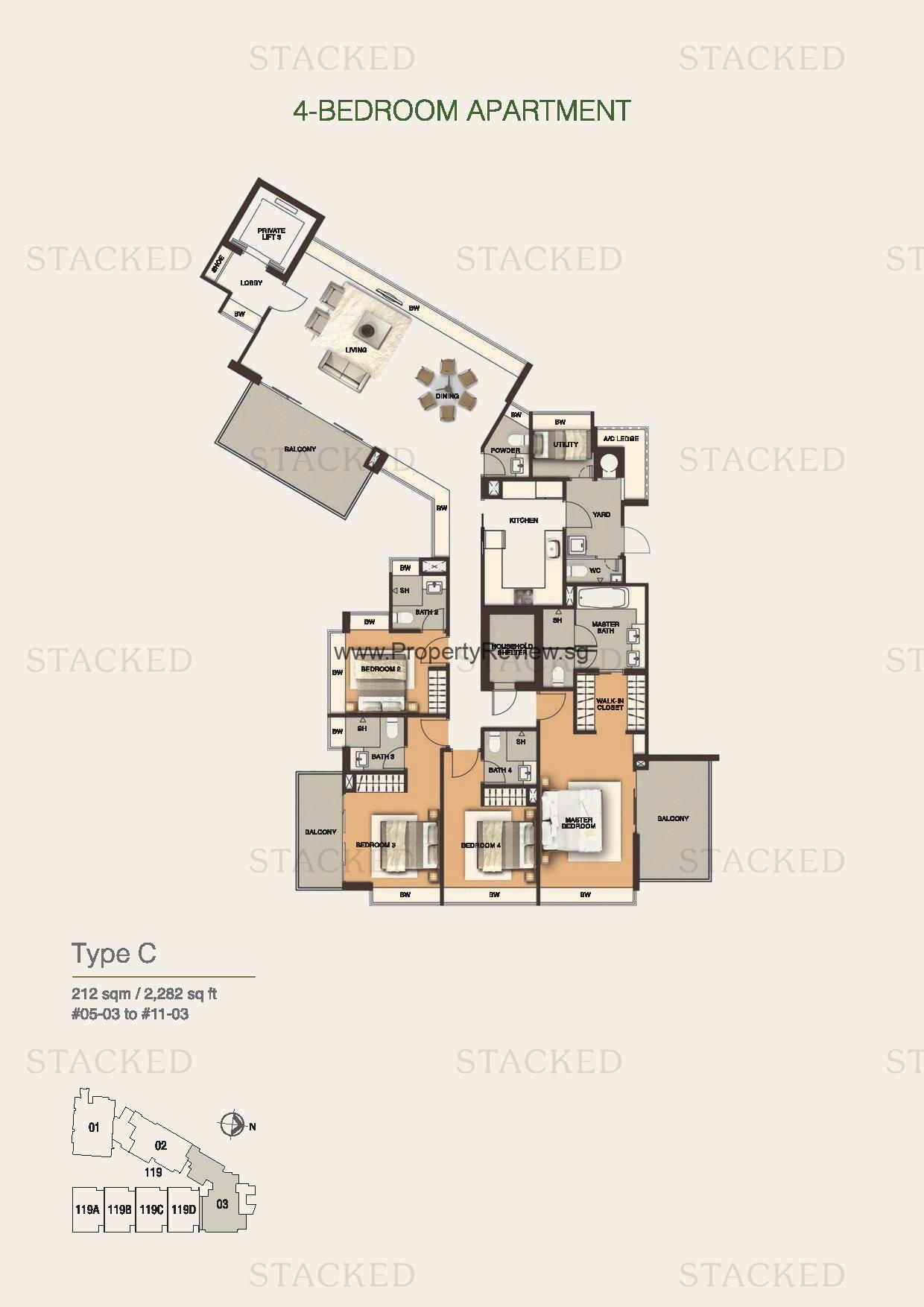 Residences At Emerald Hill floor plan 7