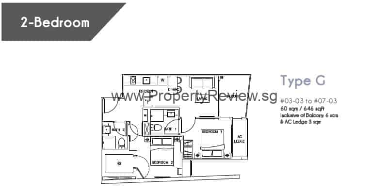 Rezi 35 Floor Plan 2RM