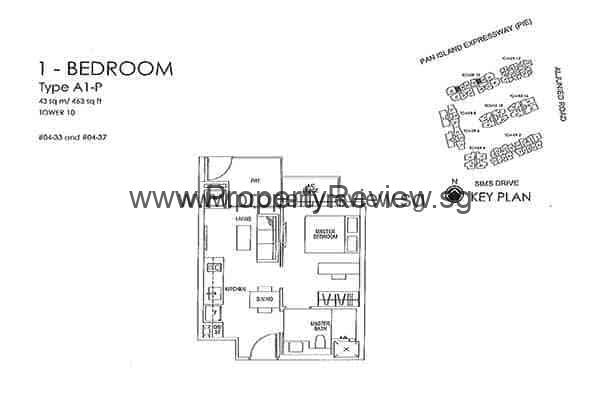 Shoebox Apartments in Singapore 2 Sims Urban Oasis 1 Bedrooms Floor Plan