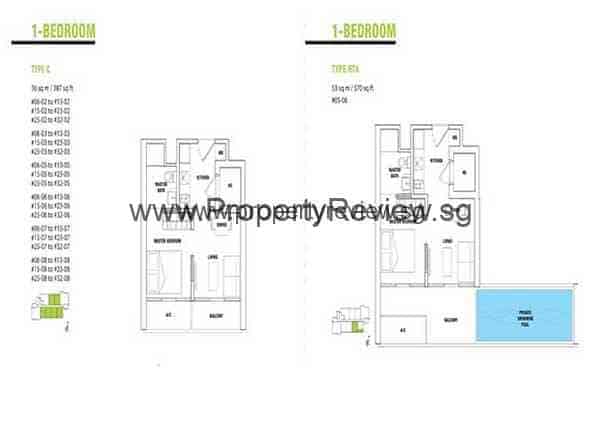 Spottiswoode 18 Pool 1 Bedroom Floor Plan