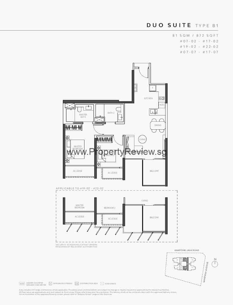 The Atelier 2 Bedrooms Floor Plan