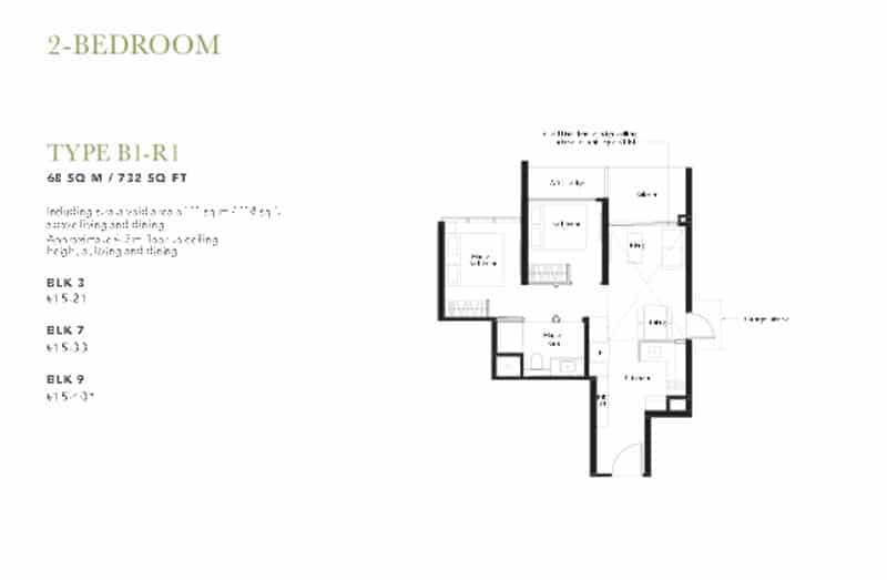 2 Bedrooms Floor Plan