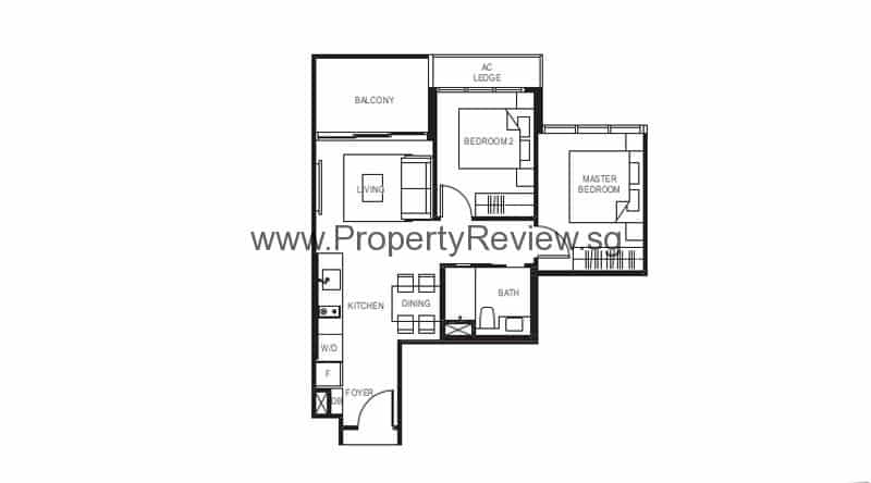 2 Bedrooms Floor Plan