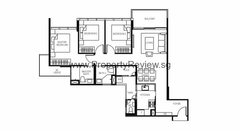3 Bedrooms Floor Plan