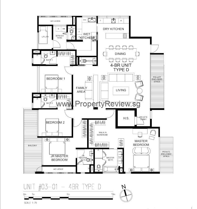 The Giverny Residences 4 Bedrooms Floor Plan