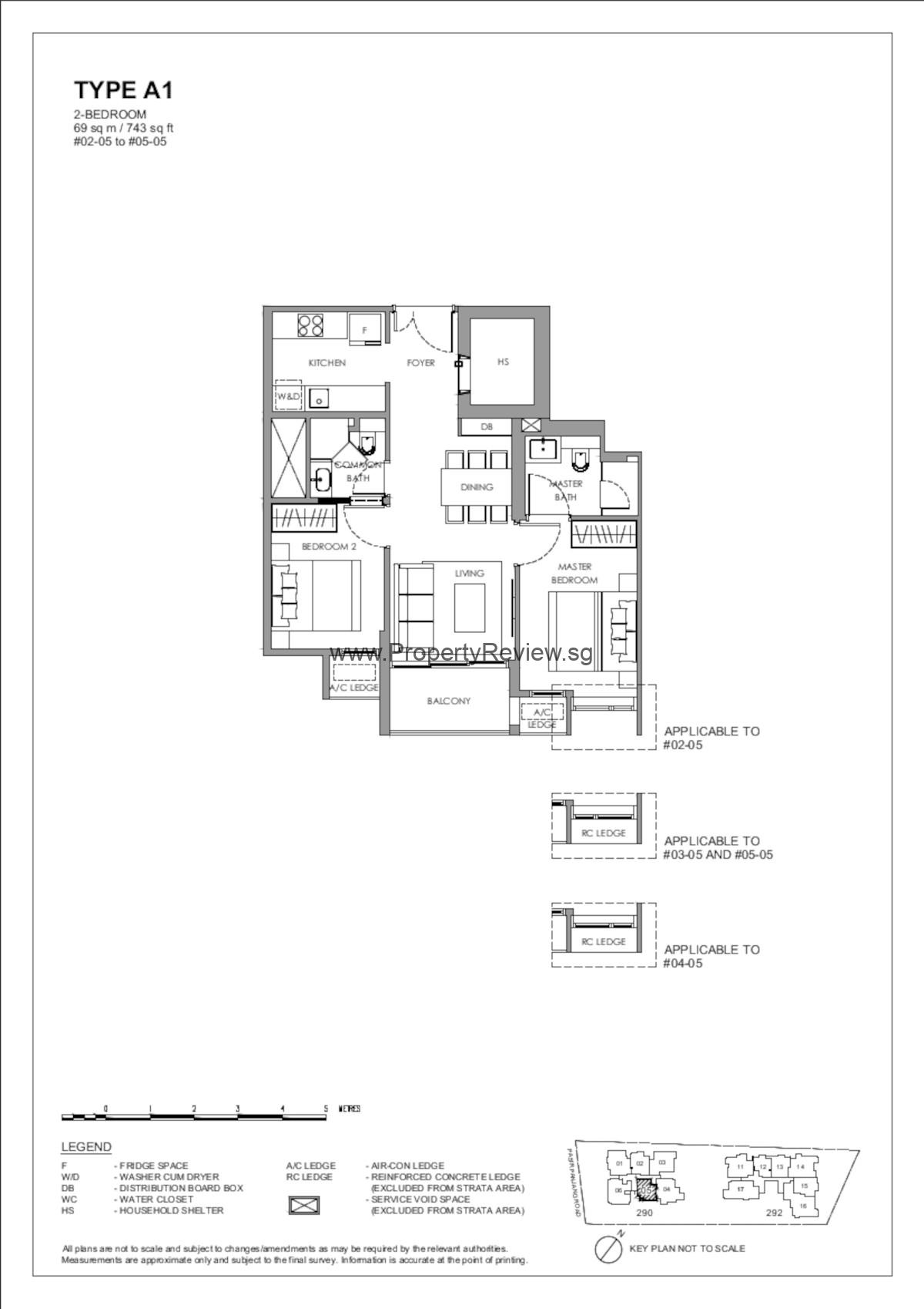 The Hillshore 2 Bedrooms Floor Plan