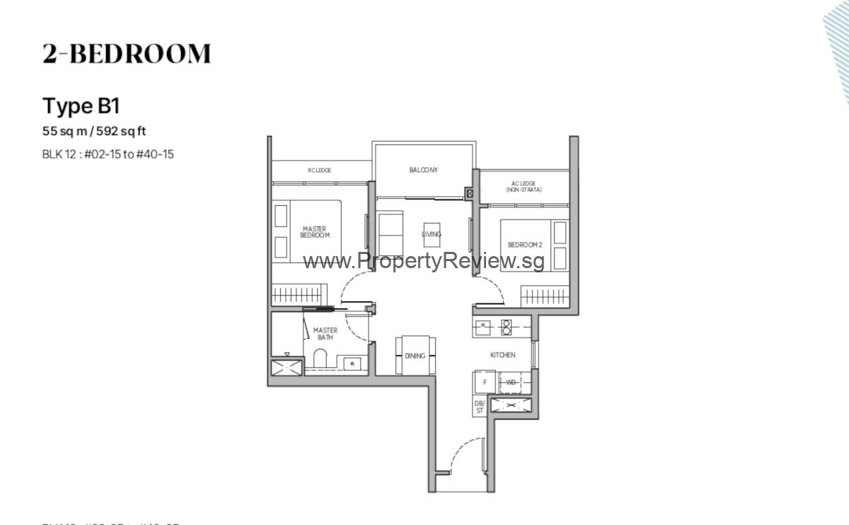 The Orie 2 Bedrooms Floor Plan
