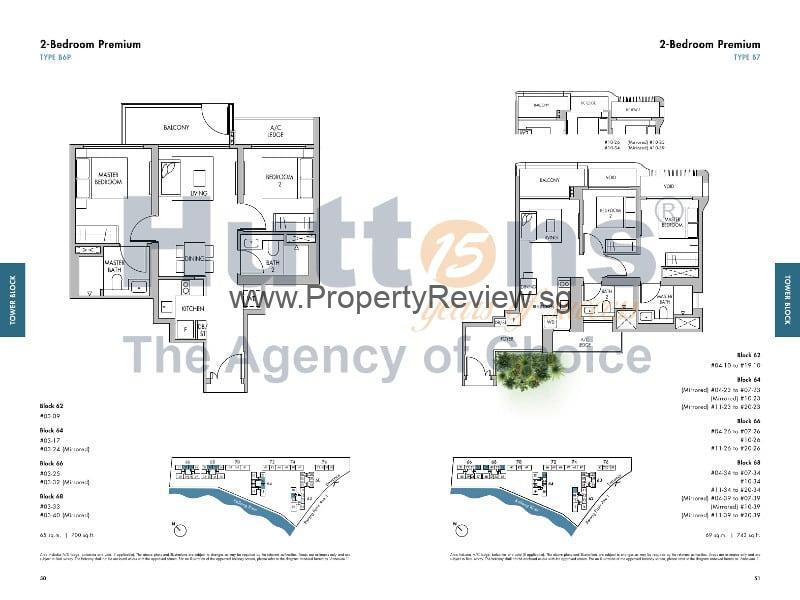 2 Bedrooms Floor Plan Type B6P and B7