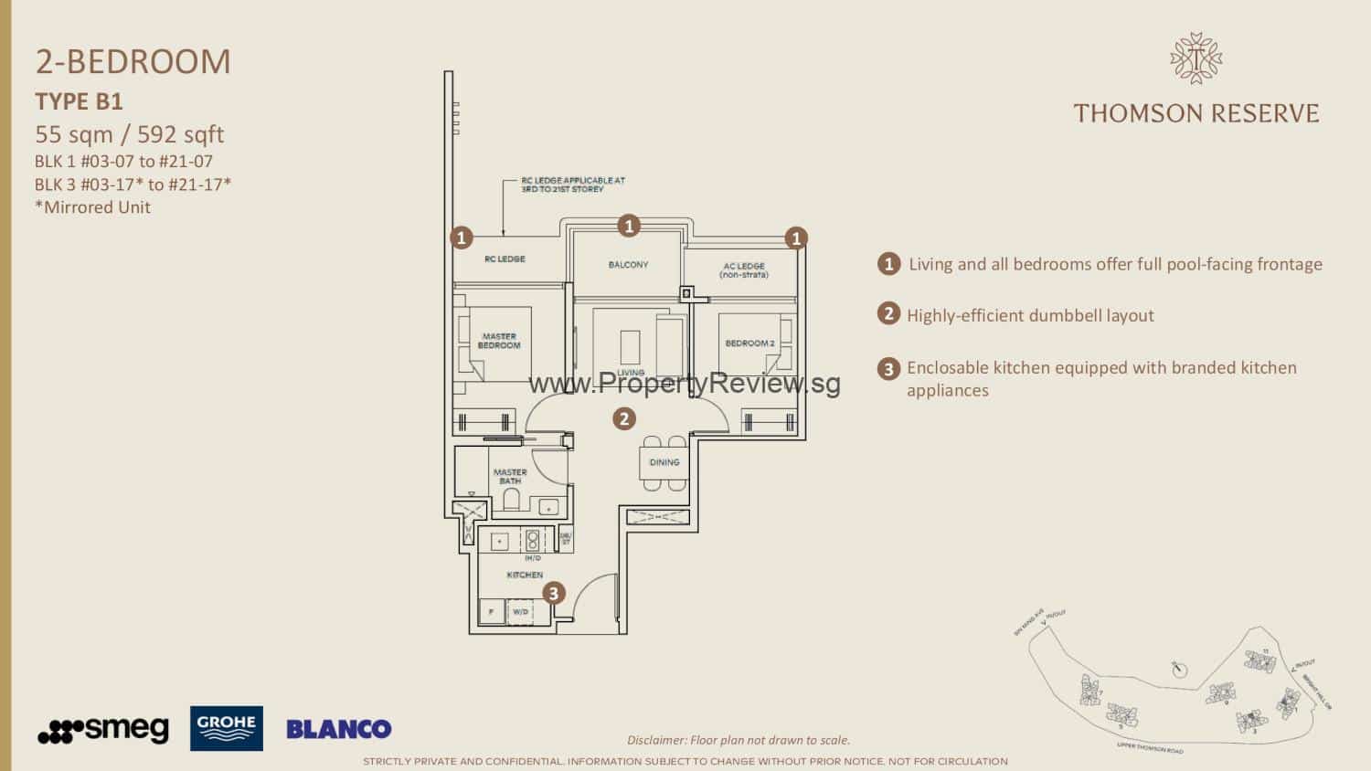 Thomson Reserve 2 Bedrooms Floor Plan