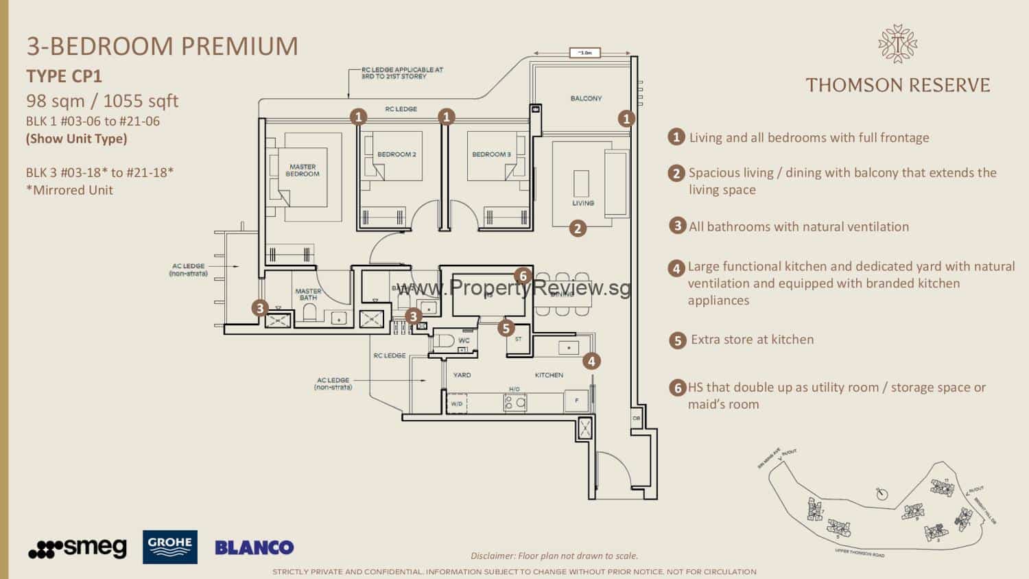 Thomson Reserve 3 Bedrooms Floor Plan