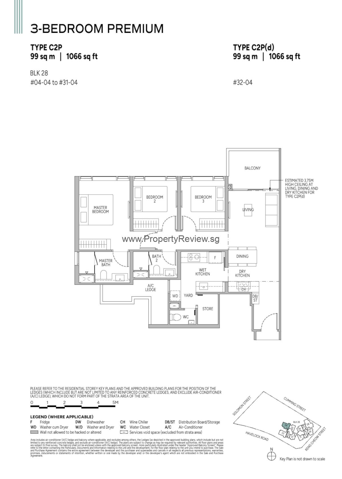 Union Square Residences 3 Bedrooms Floor Plan