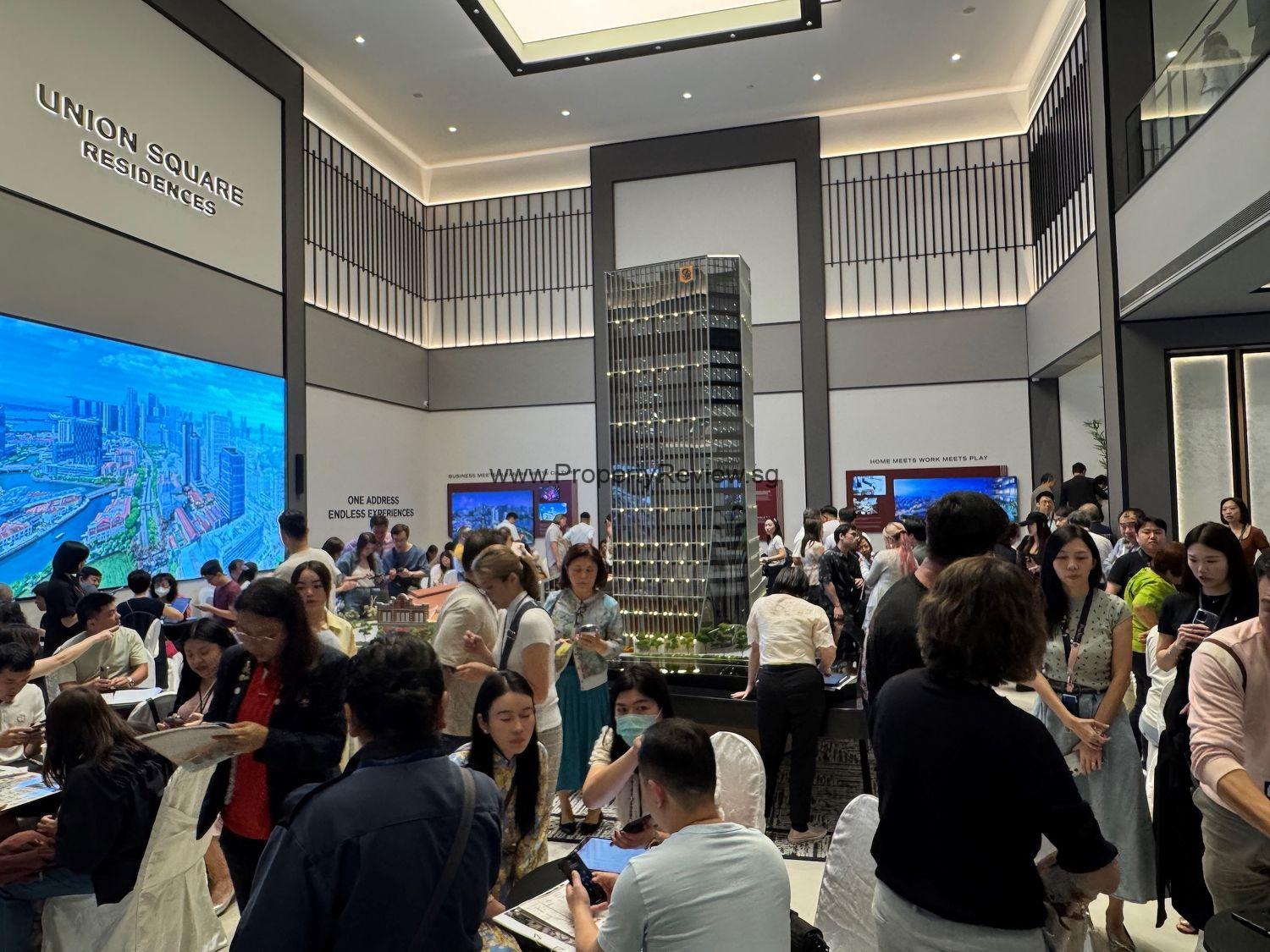 Union Square Residences sold 20% on Preview Day at Average $3200psf 2 Union Square Residneces Showflat